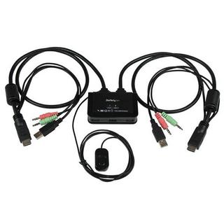 STARTECH.COM  Switch Commutateur KVM 2 Ports USB, HDMI avec Audio et Câbles pour 2 PC sur 1 écran - Auto Alimenté 