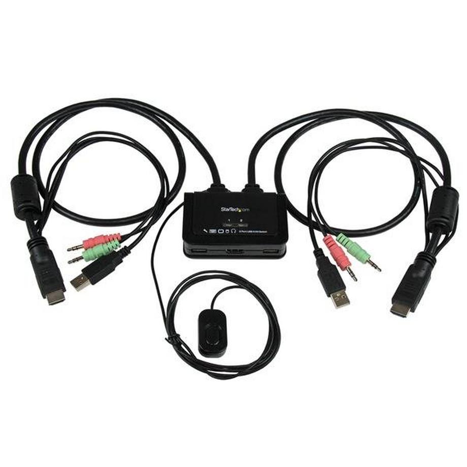 Switch KVM cavo HDMI USB 2 porte con audio e switch remoto – Alimentazione USB