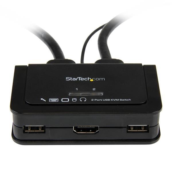 STARTECH.COM  Switch Commutateur KVM 2 Ports USB, HDMI avec Audio et Câbles pour 2 PC sur 1 écran - Auto Alimenté 