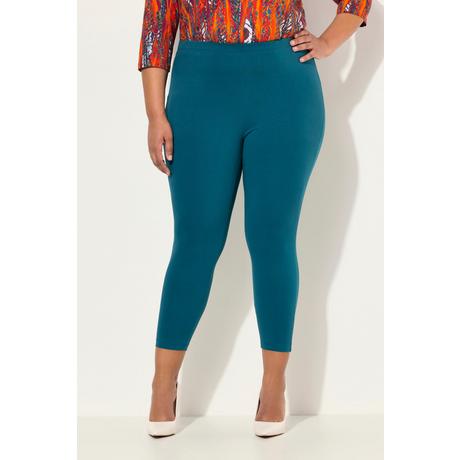 Ulla Popken  7/8-Leggings, elastischer Bund petrol 