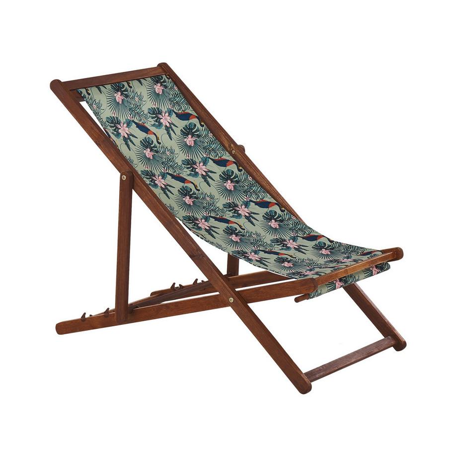 Beliani Lot de 2 chiliennes pliantes en Tissu Moderne ANZIO  