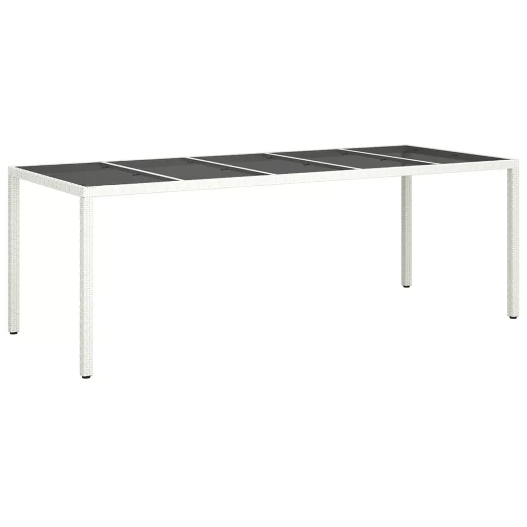 VidaXL - Table de jardin rotin synthétique, One Size, Blanc