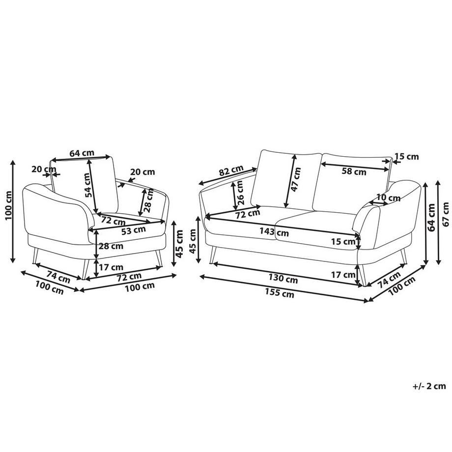 Beliani Ensemble de salon en Bouclé Moderne KJAER  