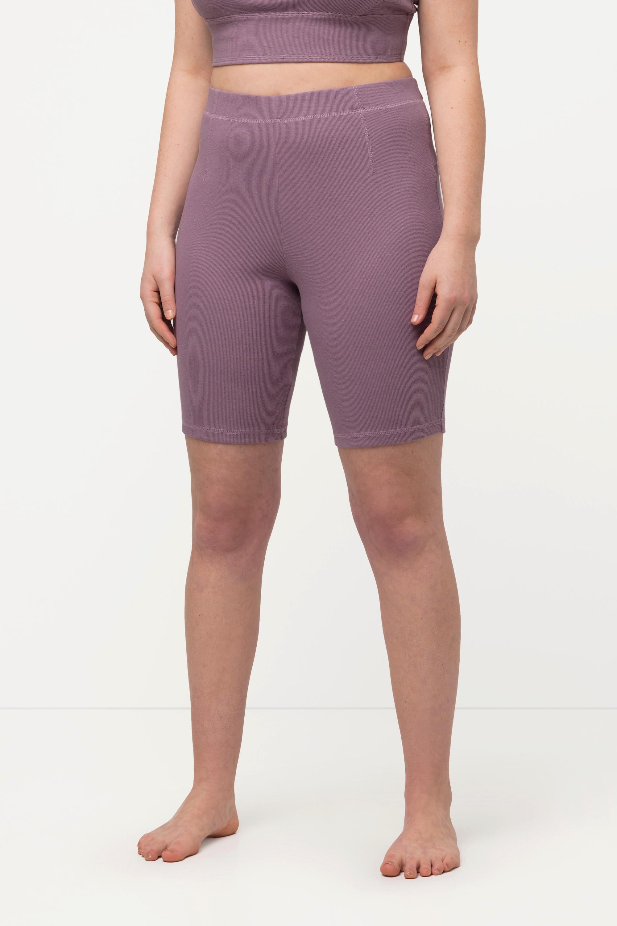 Ulla Popken  Yoga-Radler, Rippjersey, Slim, Biobaumwolle 