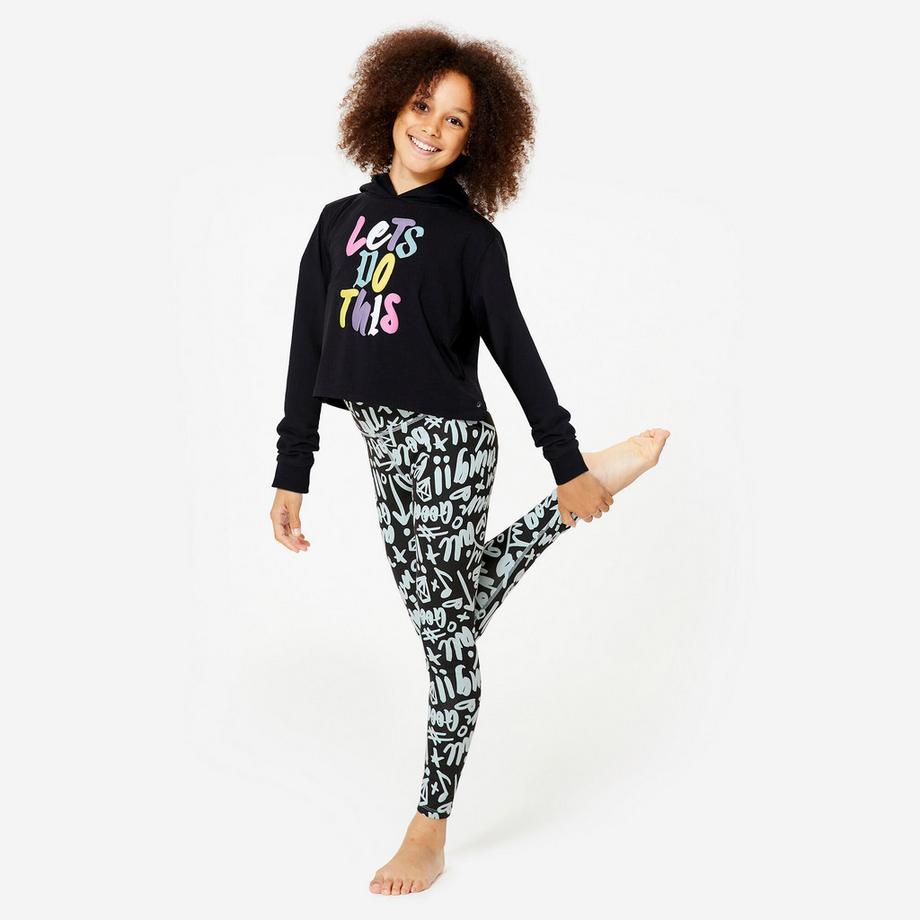 DOMYOS  Tanz-Sweatshirt Crop Top mit Kapuze 