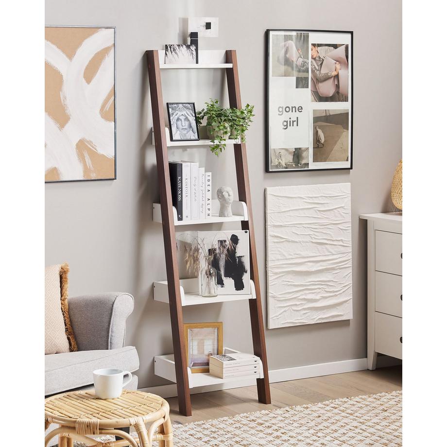 Beliani Regal mit 5 Ebenen aus MDF-Platte Retro MOBILE DUO  