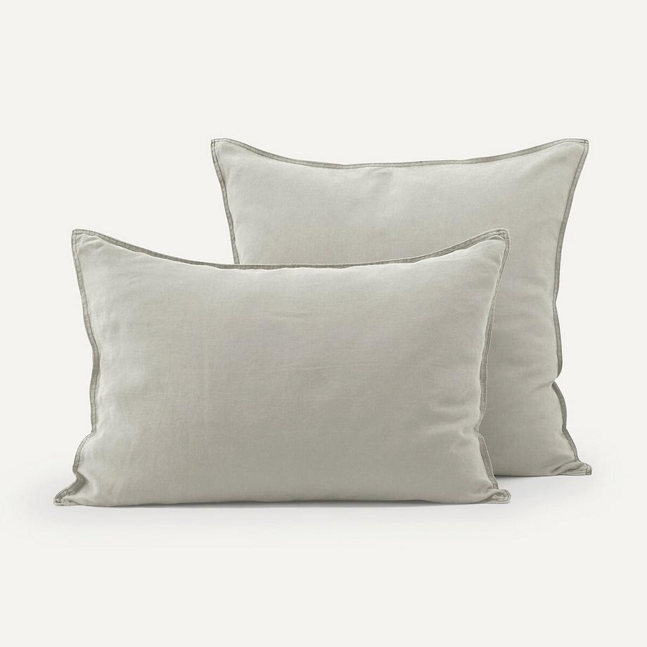 Taie d'oreiller chanvre lavé