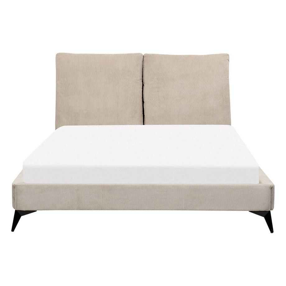 Beliani Letto en Velluto a coste Scandinavo MELLE  