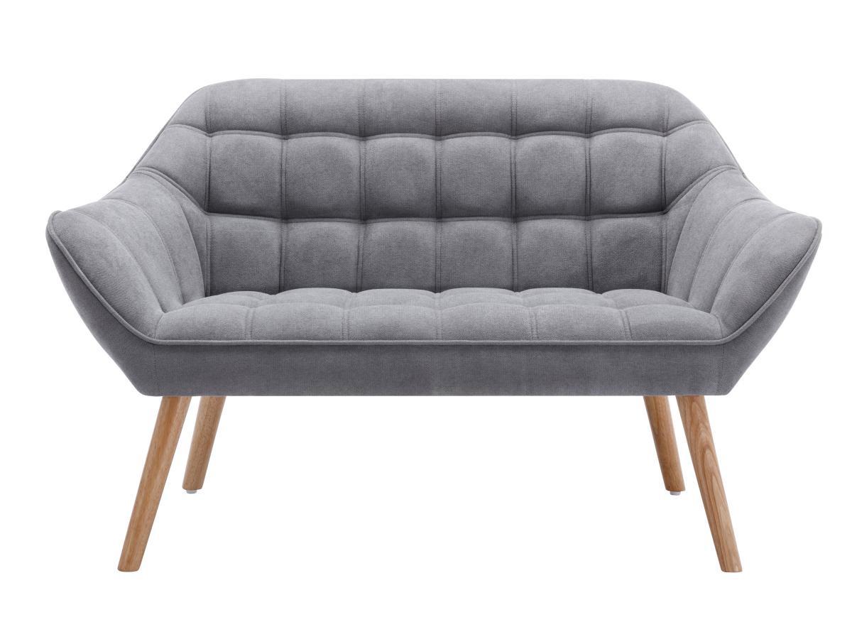 Vente-unique Sofa 2-Sitzer - Stoff - Grau - CASERTA  