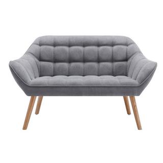 Vente-unique Sofa 2-Sitzer - Stoff - Grau - CASERTA  