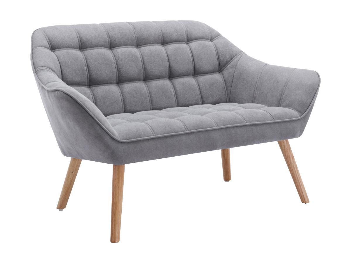 Vente-unique Sofa 2-Sitzer - Stoff - Grau - CASERTA  