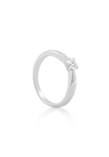 MUAU Schmuck  Solitaire Ring Diamant 0.30ct. Weissgold 750 