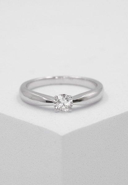 MUAU Schmuck  Bague Solitaire Diamant 0.30ct. or blanc 750 