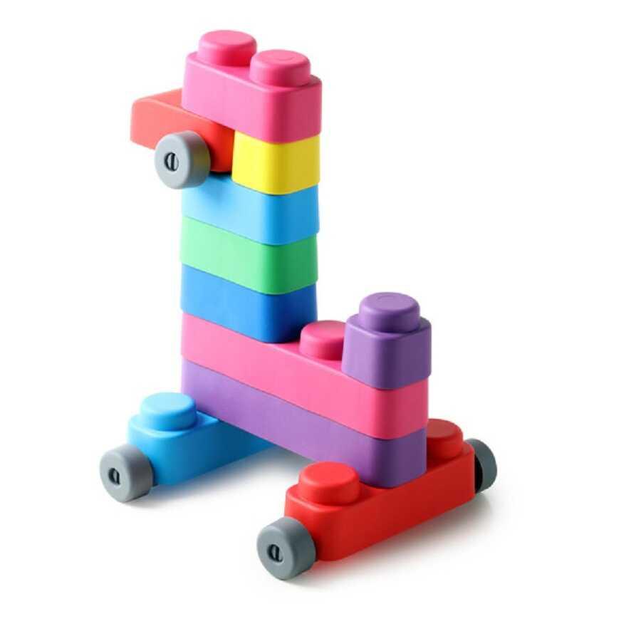 Montessori  15 blocs souples et 12 roues - Jouets Montessori, jouets éducatifs 