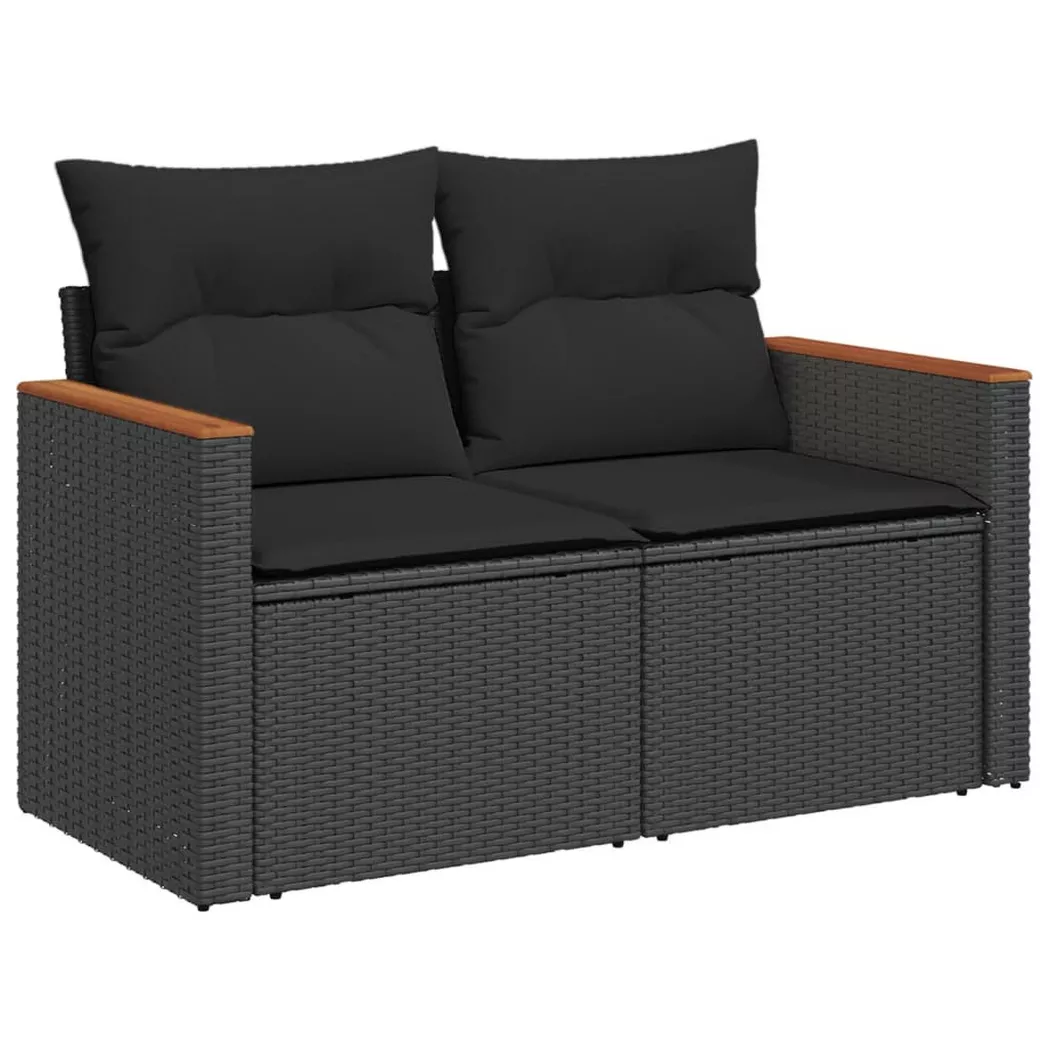 VidaXL - Gartensofa poly-rattan, One Size, Schwarz