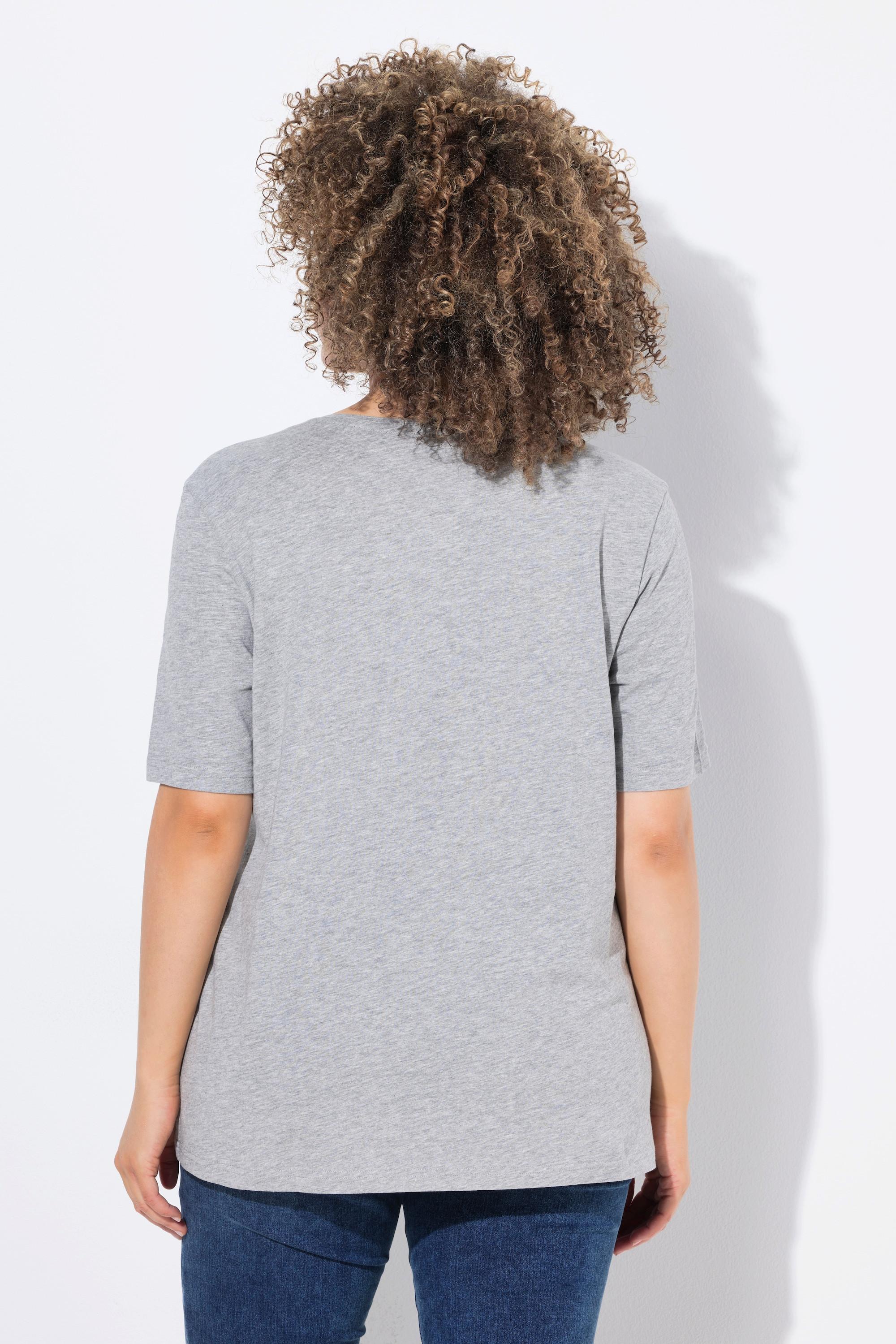 Ulla Popken T-Shirt Classic Cuore Cordino Girocollo Mezze Maniche  