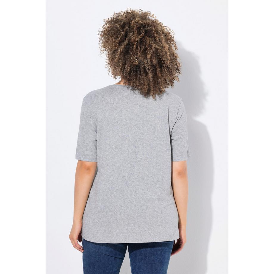 Ulla Popken Classic Kordel Herz Rundhals Halbarm T-Shirt  