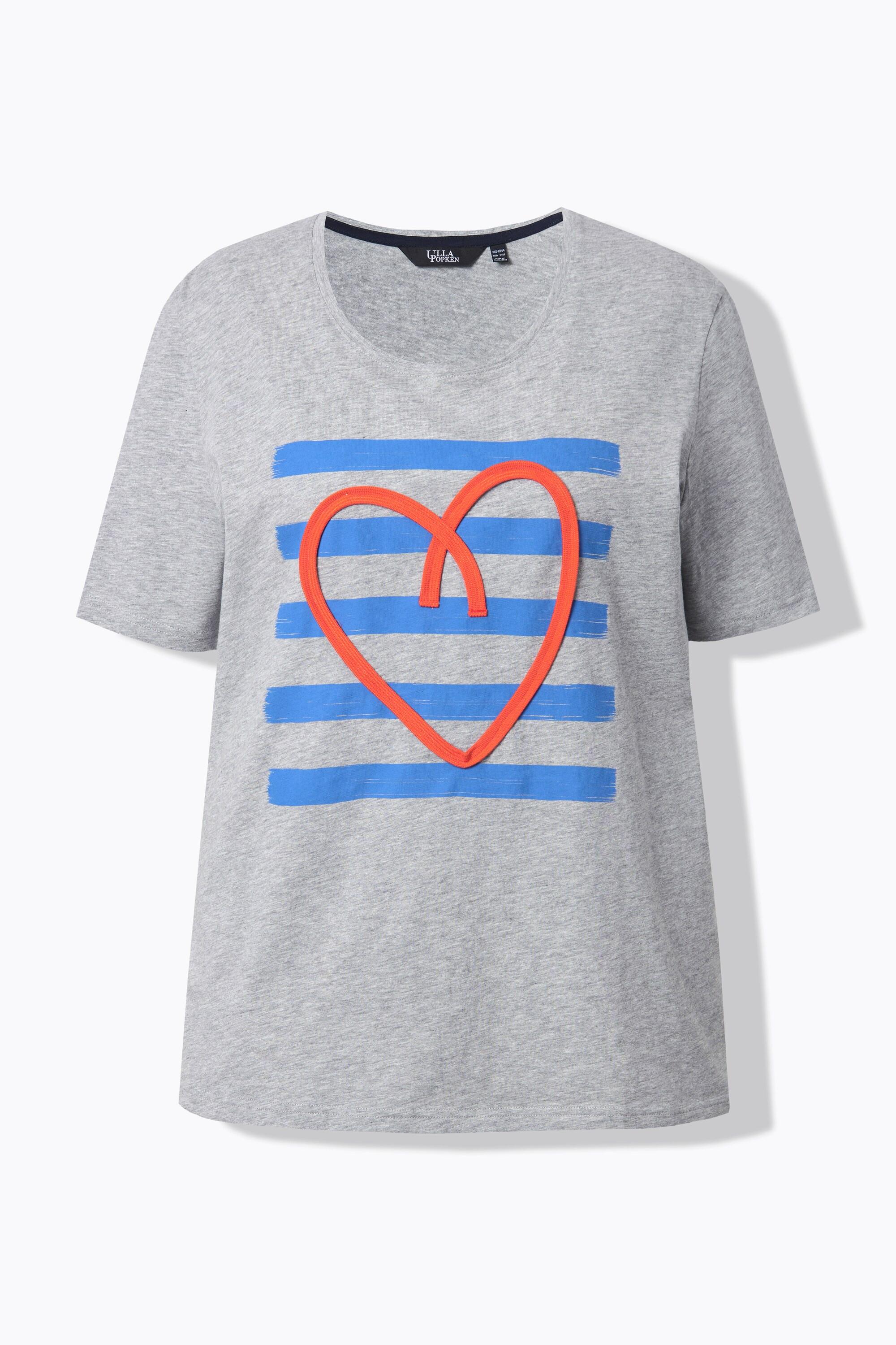 Ulla Popken T-Shirt Classic Cuore Cordino Girocollo Mezze Maniche  