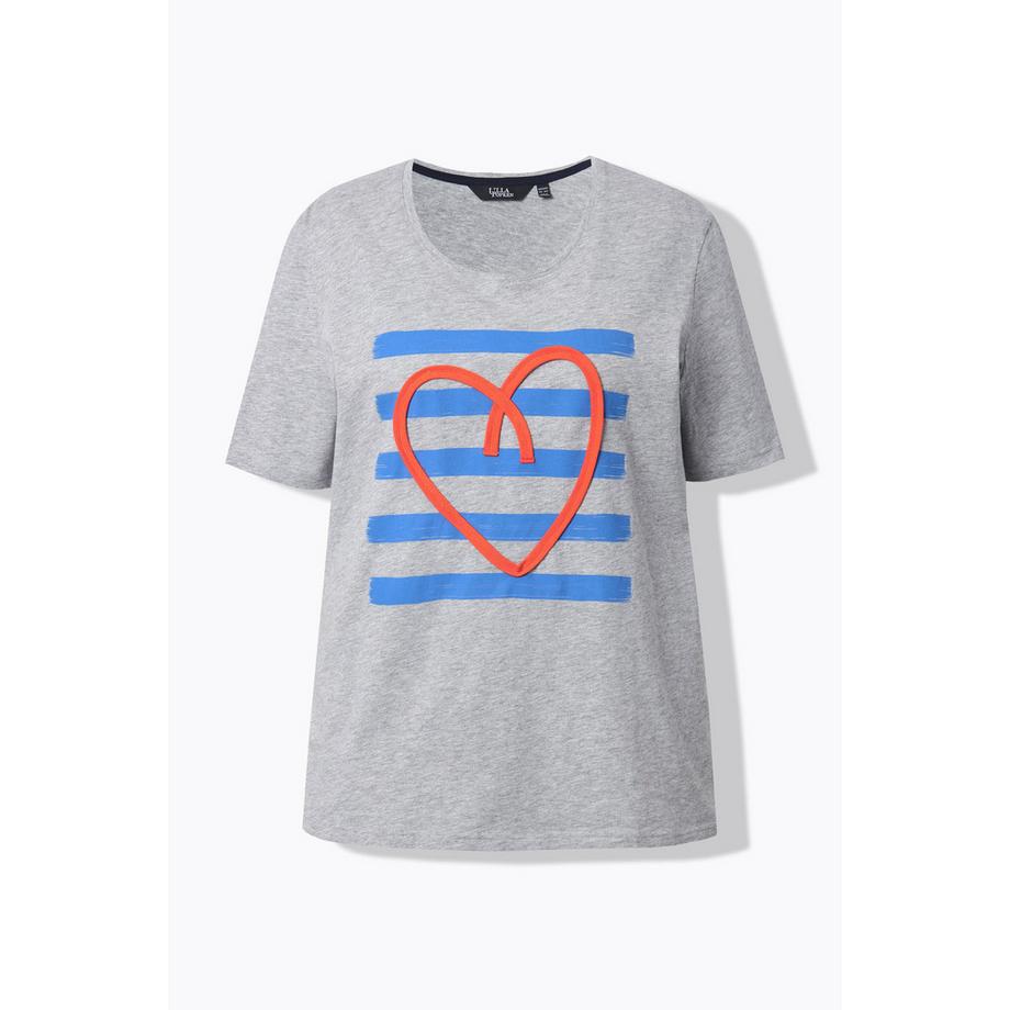 Ulla Popken Classic Kordel Herz Rundhals Halbarm T-Shirt  