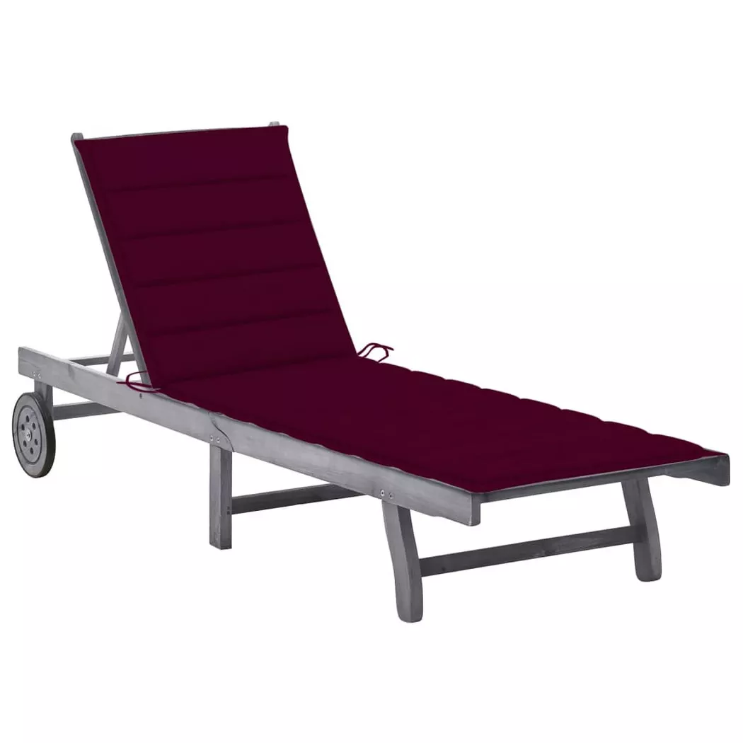 VidaXL - Chaise longue bois d'acacia, One Size, Gris
