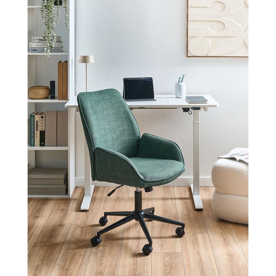 Beliani Chaise de bureau en Lin synthétique Moderne CASTILE  