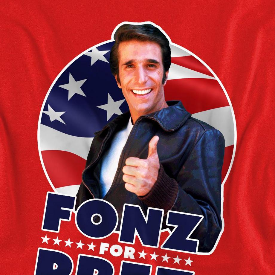 Happy Days Fonz for Prez Imprimé Sweatshirt Coupe Régulière  