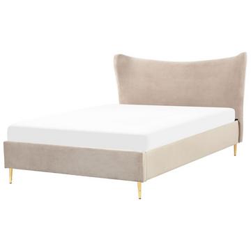 Bett mit Lattenrost aus Samtstoff Modern CHALEIX