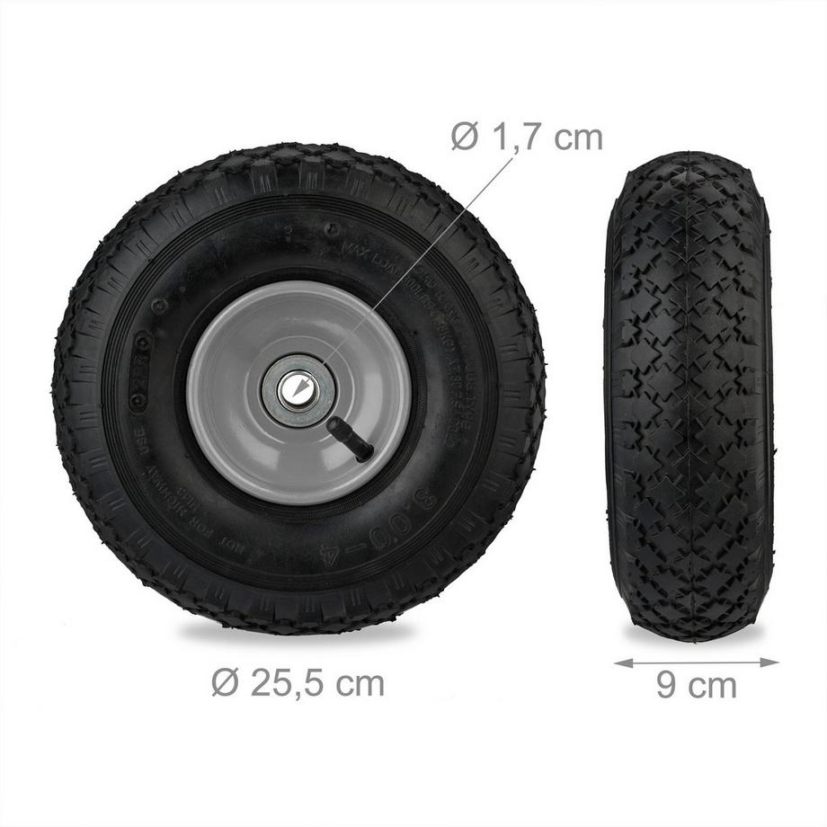 Northix  Sackladerräder 2er-Pack mit Luftbereifung 