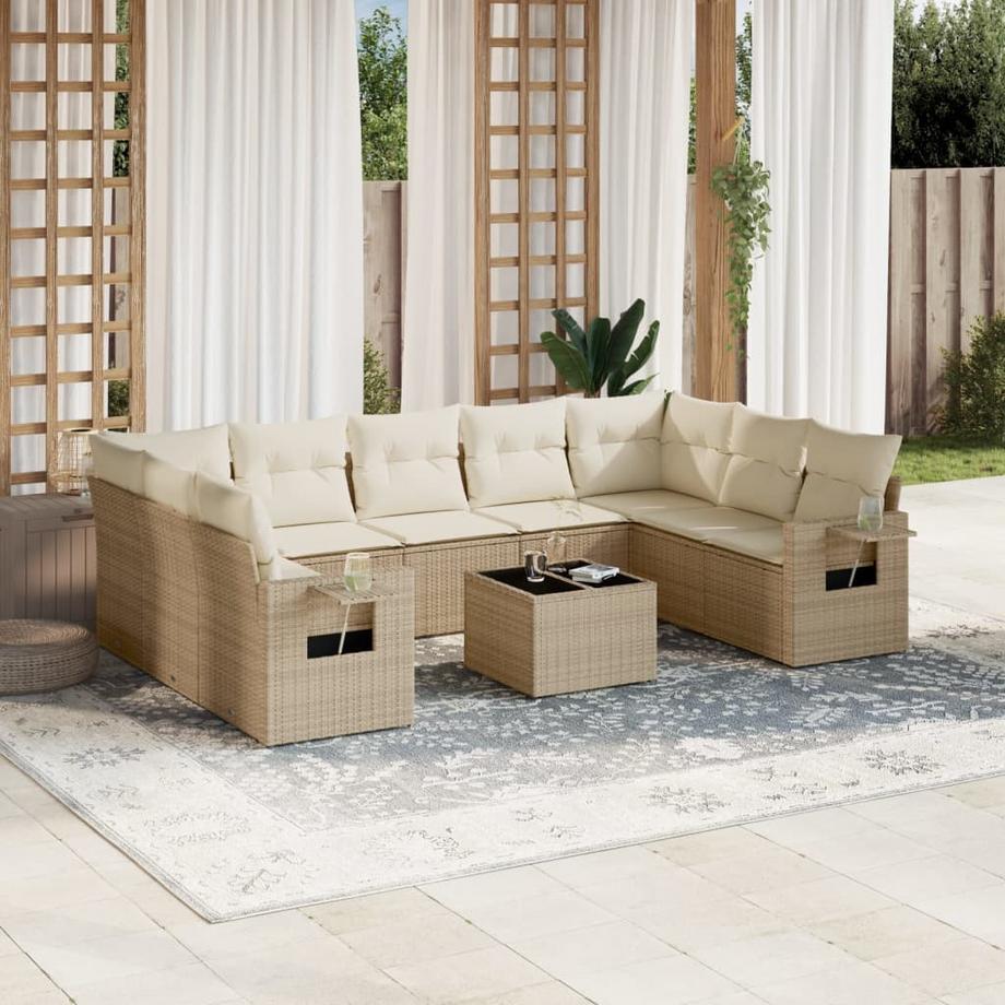 VidaXL set divano da giardino Polirattan  