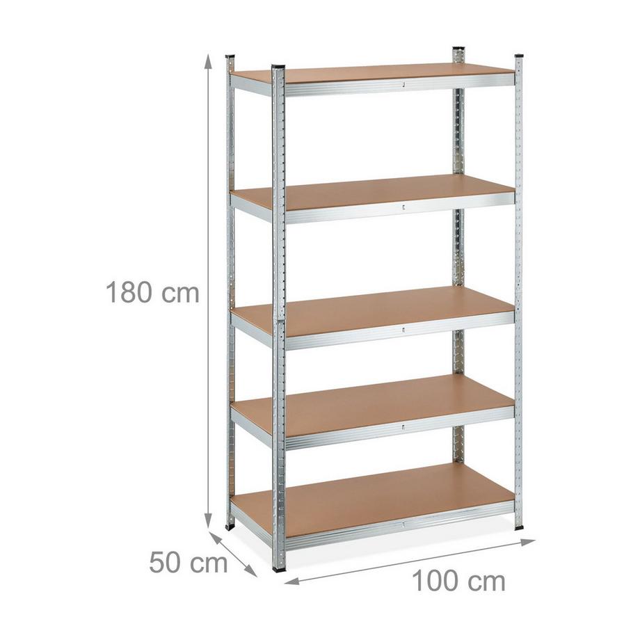 Northix Verzinkte Schwerlastregale mit 5 Ebenen  