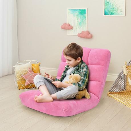 B2X Bodenstuhl Faltbares Lazy Sofa Faul Tatami Bodenkissen Schwarz/Grau/Kaffeebraun-Rosa  