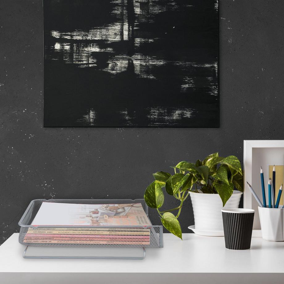 Northio Vassoio portadocumenti in metallo impilabile  