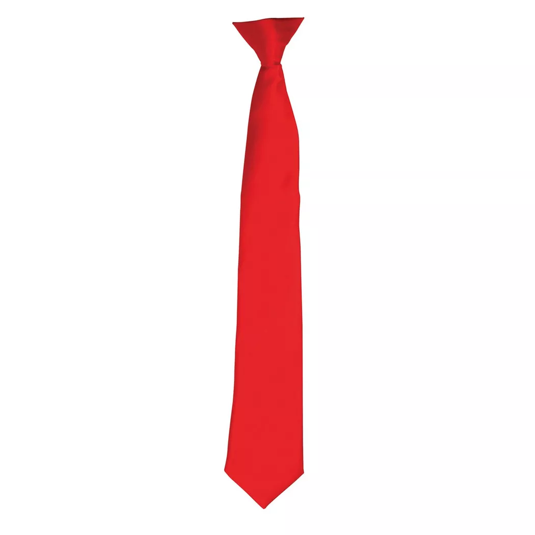 PREMIER - SatinKrawatte zum Anklipsen, für Herren, Rot Bunt, One Size