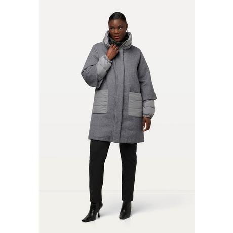 Ulla Popken  Jacke, Wollmix, A-Linie, Stehkragen, 2-Wege-Zipper 