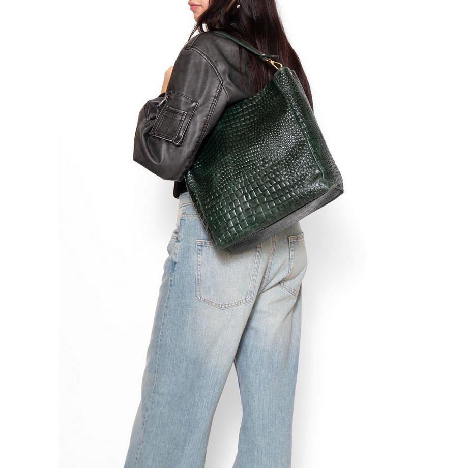 Gave Lux Sac d'épaule avec gaufrage crocodile  