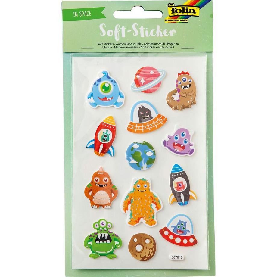 Folia Soft-Sticker In Space 2 Blatt  