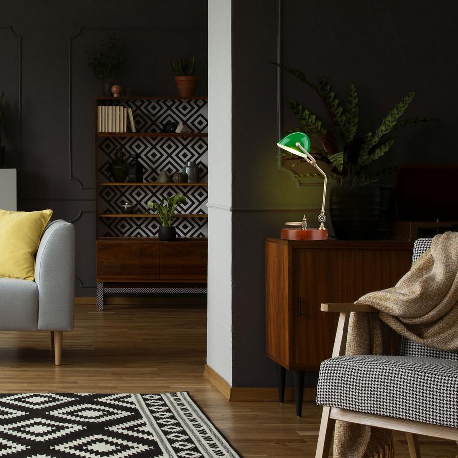 B2X Lampada da banchiere con schermo verde  