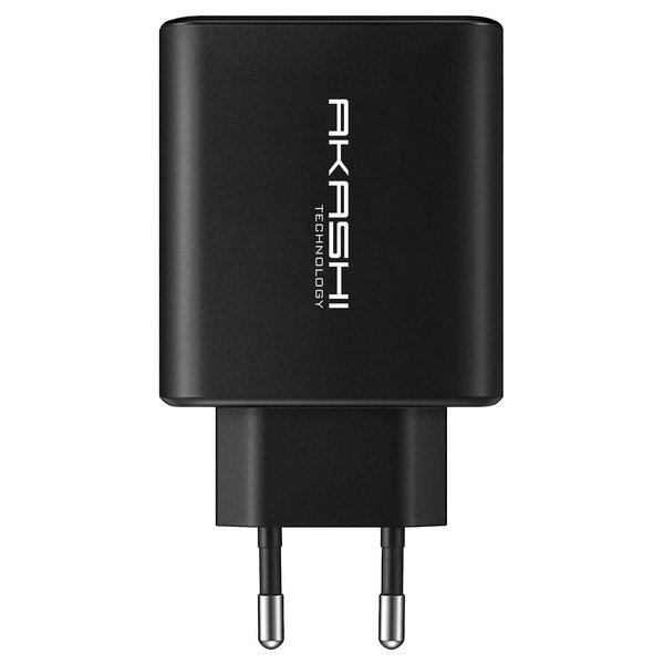 Akashi  Caricabatterie USB-A 3.0, USB Tipo-C 