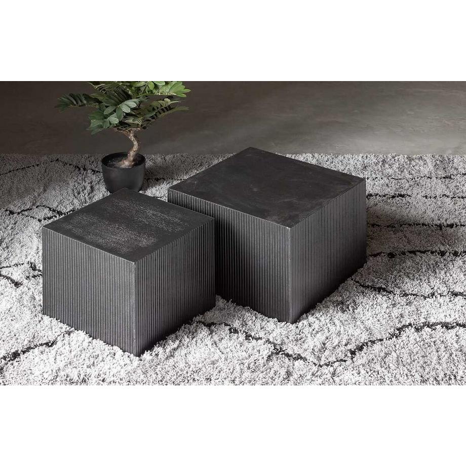 mutoni home Table d'appoint Sanne noir (set de 2)  