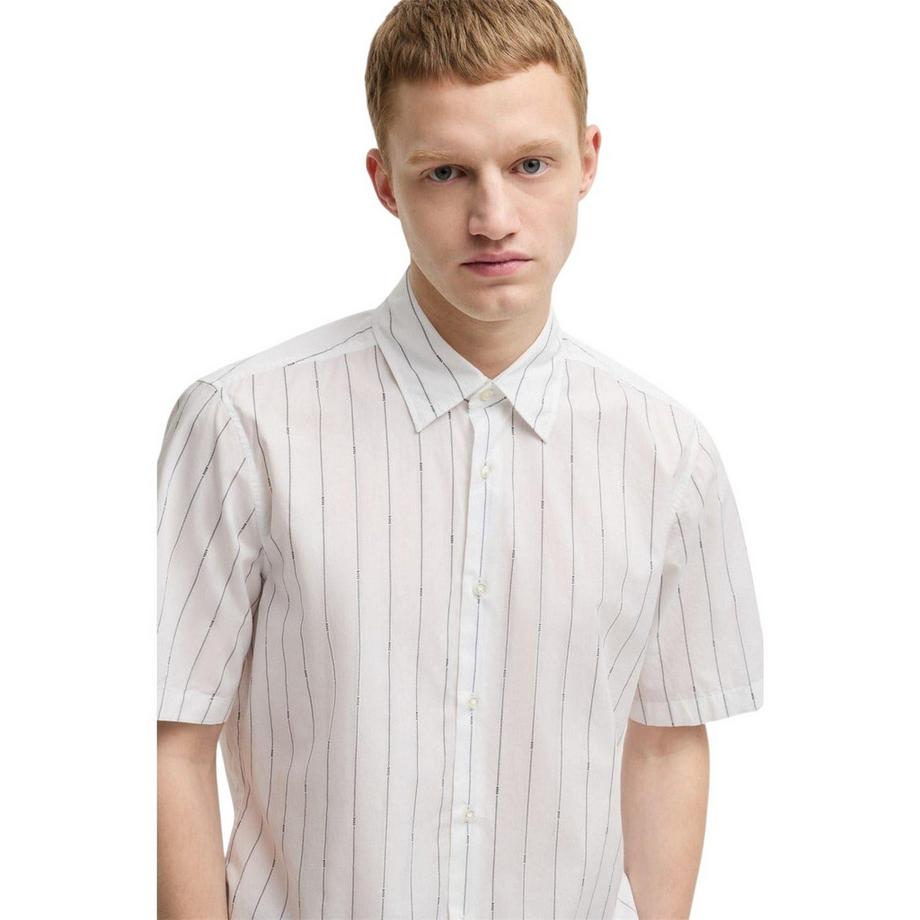 BOSS  Chemise Manches Courtes Motiftyle Fines Rayures 
