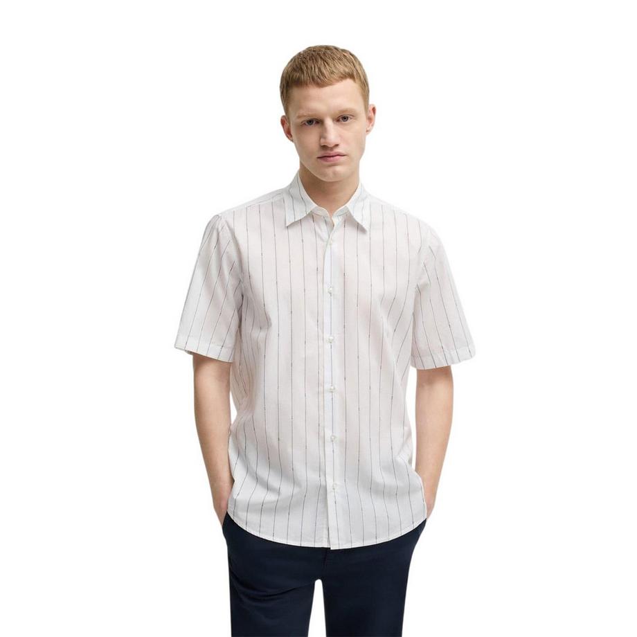 BOSS  Chemise Manches Courtes Motiftyle Fines Rayures 