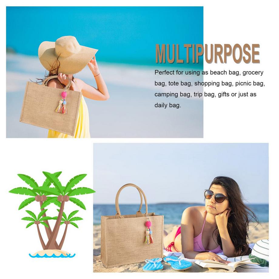 Only-bags.store Jute Shopper Tasche Gross Faltbar Wasserdicht Einkaufstasche Handtasche  
