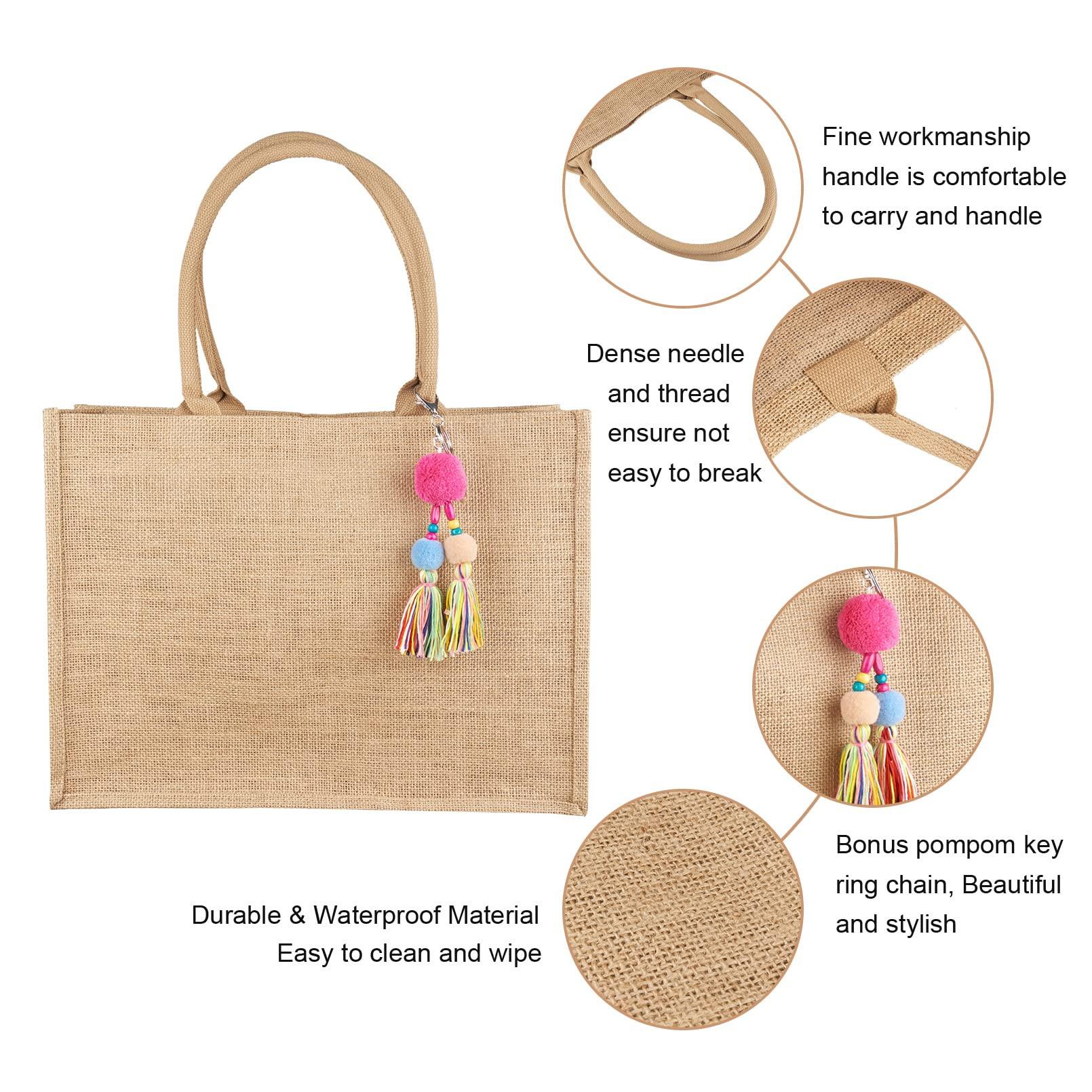 Only-bags.store Jute Shopper Tasche Gross Faltbar Wasserdicht Einkaufstasche Handtasche  