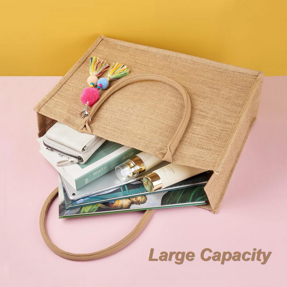 Only-bags.store Jute Shopper Tasche Gross Faltbar Wasserdicht Einkaufstasche Handtasche  