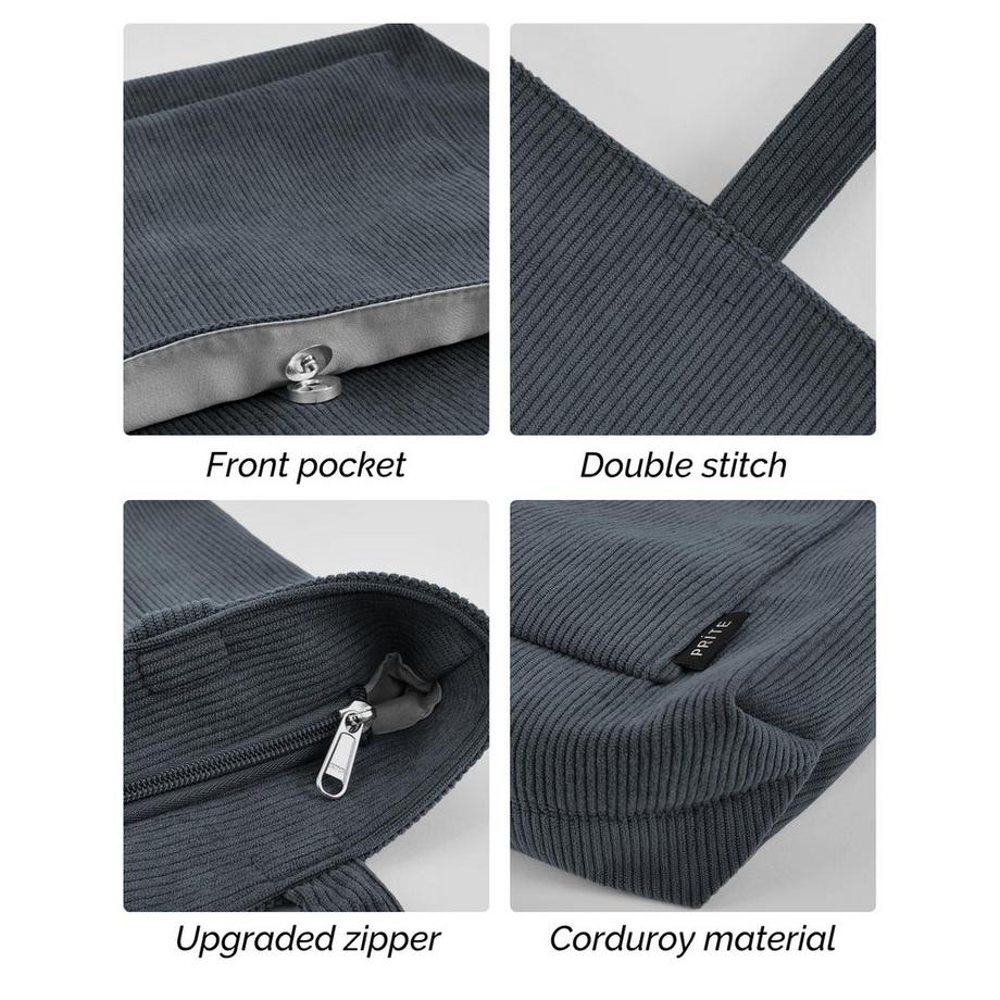 Only-bags.store Borsa a Tracolla con Cerniera in Velluto a Coste Grande Shopper Tote Bag  