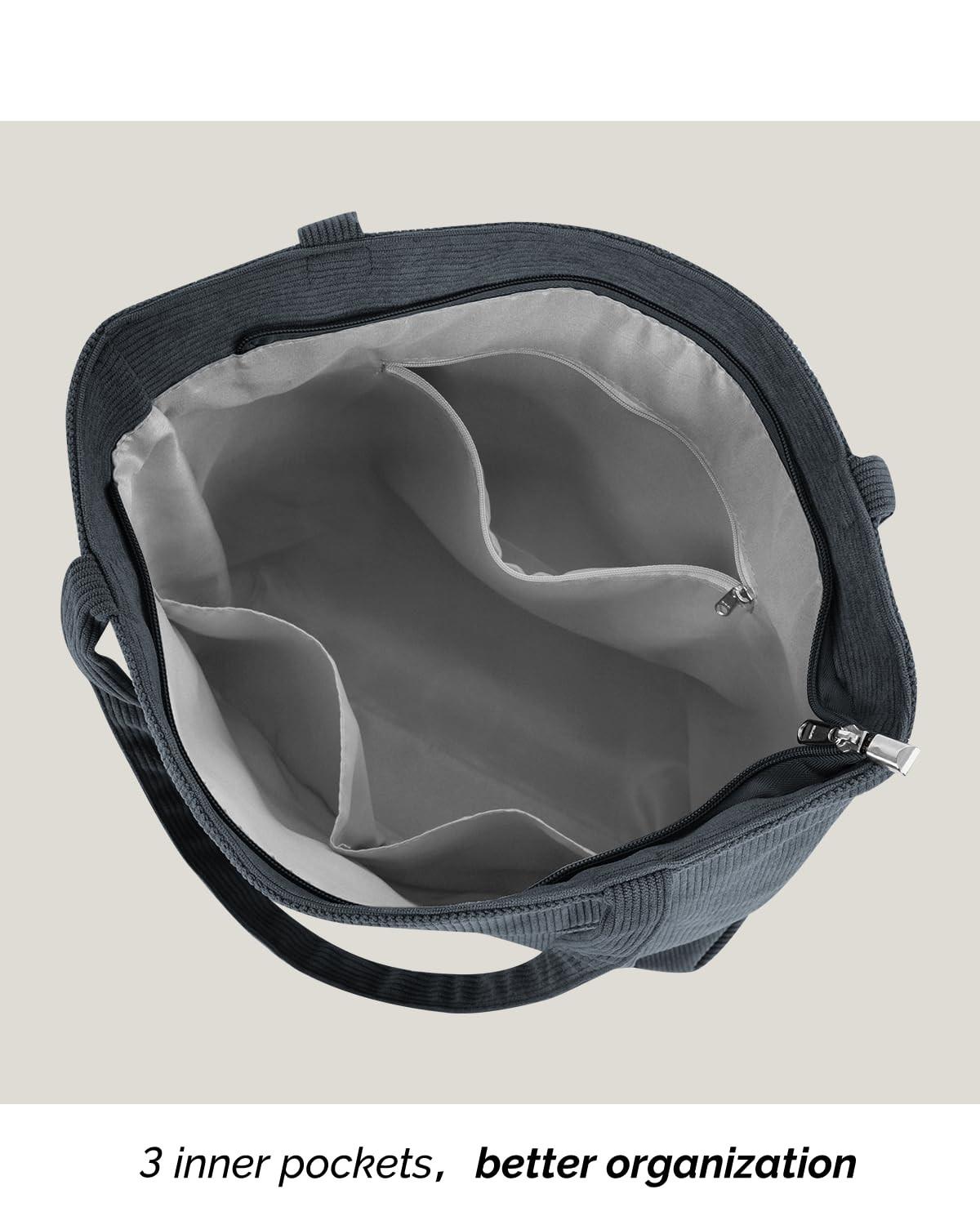 Only-bags.store Cord Tasche Reissverschluss Umhängetasche Gross Shopper Tote Bag Handtasche  