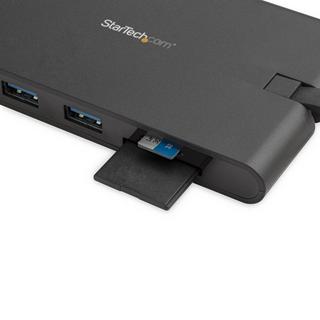 STARTECH.COM  Adaptateur Multiport USB-C - Mini Dock USB Type C avec 4k HDMI ou 1080p VGA - 100W Power Delivery Passthrough, Hub 3x USB 3.0, GbE, SD & MicroSD - Station d'Accueil PC Portable 