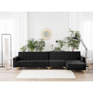 Beliani Ecksofa aus Samtstoff Modern ABERDEEN  