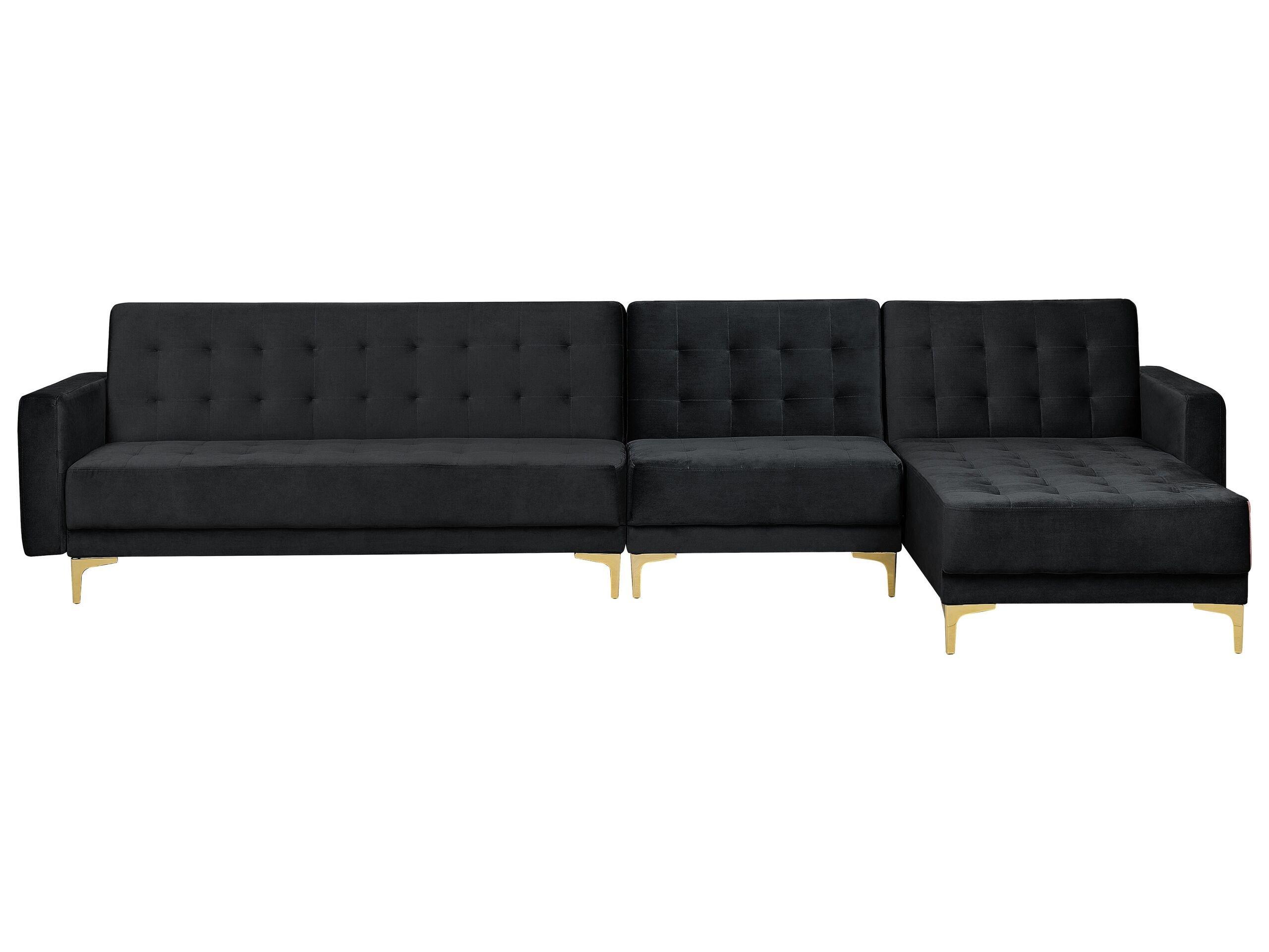 Beliani Ecksofa aus Samtstoff Modern ABERDEEN  