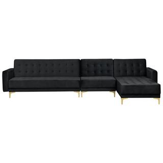 Beliani Ecksofa aus Samtstoff Modern ABERDEEN  